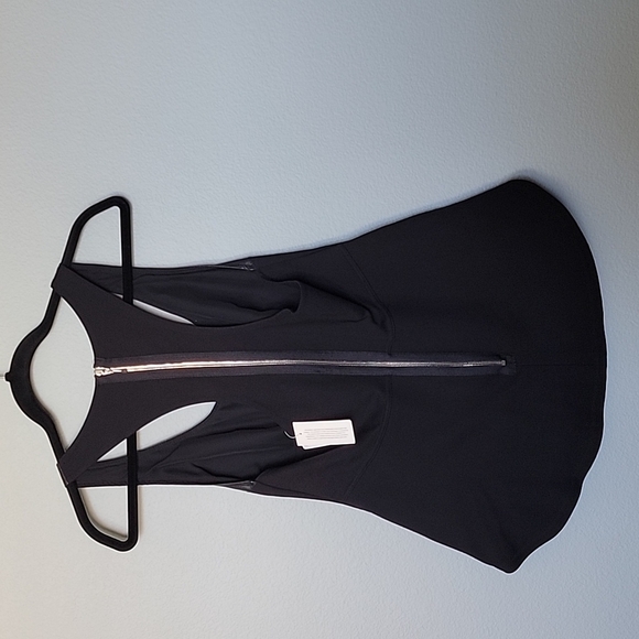 Illia NWT Biker Whimsigoth Mobwife Edgy Matrix Black Leather Inset Tank Top 8 - Picture 3 of 7